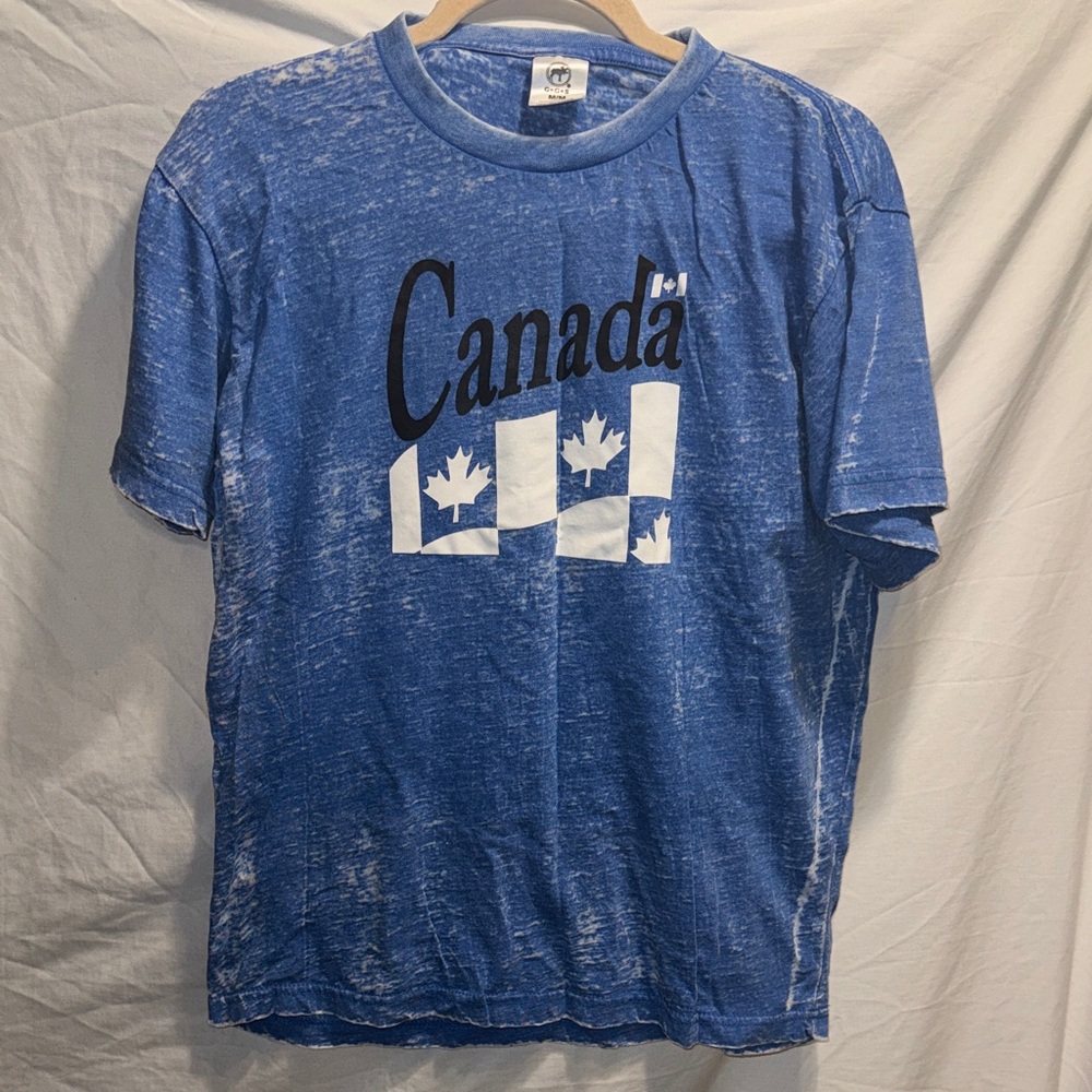 Canada Blue Distressed Graphic Tee
